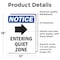 Signmission Entering Quiet Zone Sign With Symbol, 12 in W x Rectangle, Vinyl Decal OS-2PACK-NS-D-1218-V-12096 - alternate 5